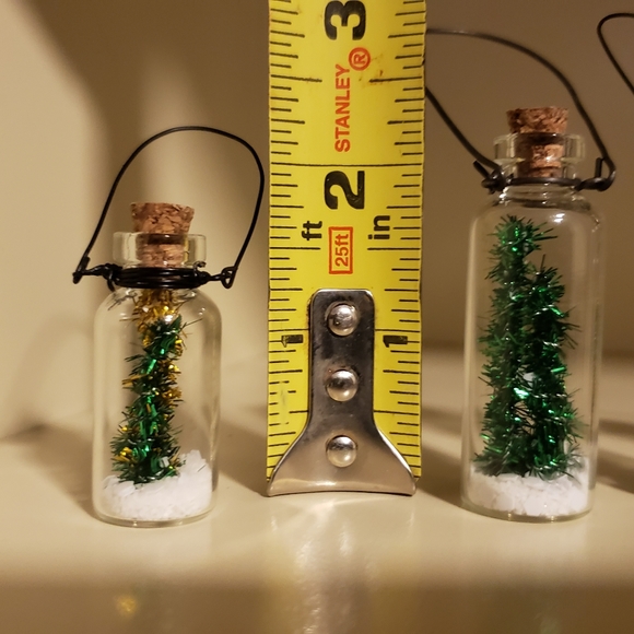 *Set of 4* Miniature Christmas Tree in a Bottle Ornaments - Picture 3 of 7